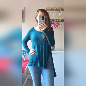 Wet Seal emerald green long sleeved shirt sz S